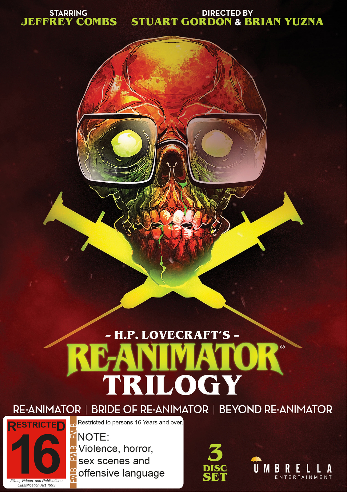 Re-Animator / Bride of Re-Animator / Beyond Re-Animator on DVD