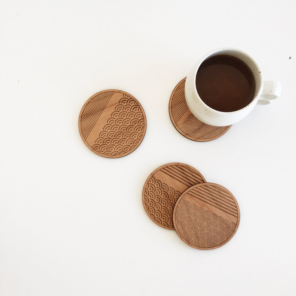 Cardtorial Scallop Stripe Coasters image