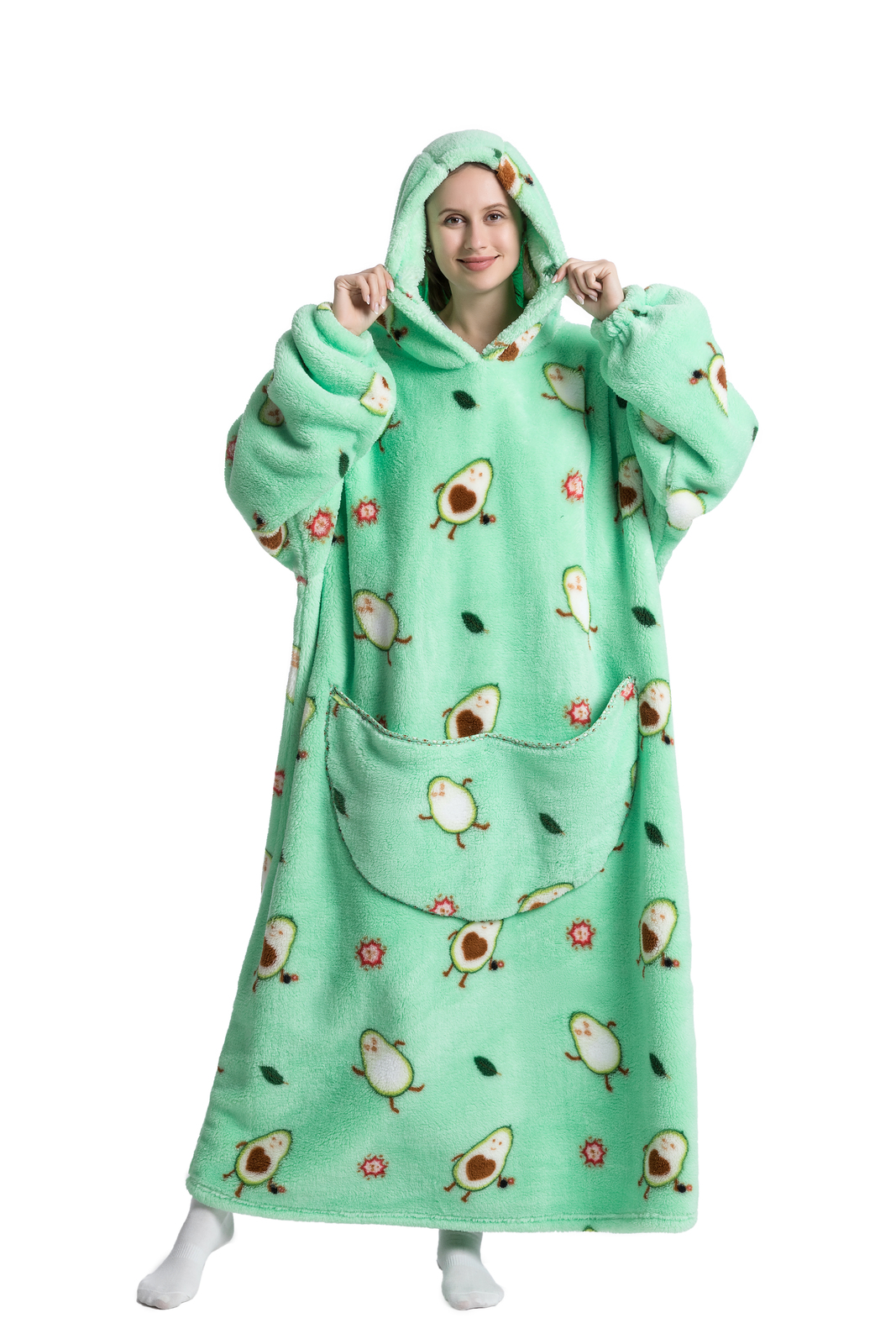 Printed Wearable Couch Blanket Extra Long Avocado at Mighty Ape NZ
