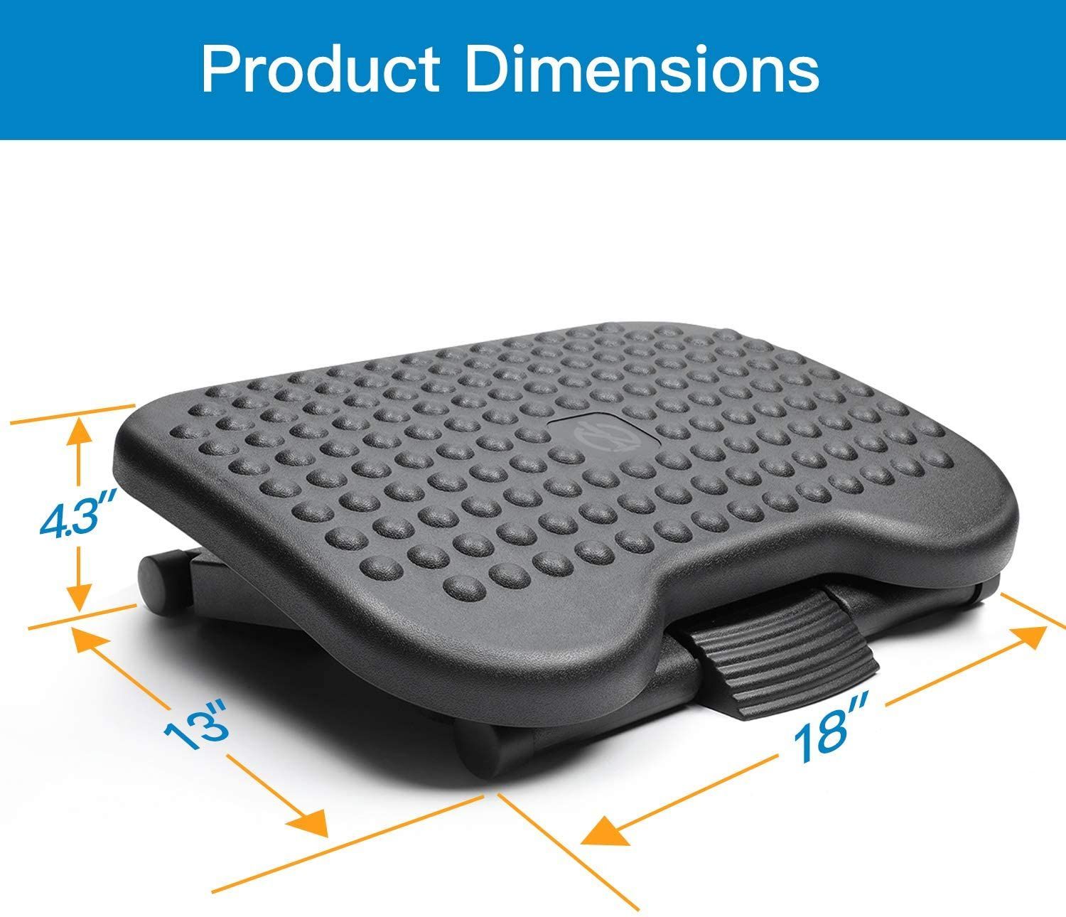 Adjustable Under Desk Footrest - Ergonomic Foot Rest with 3 Height Positions image