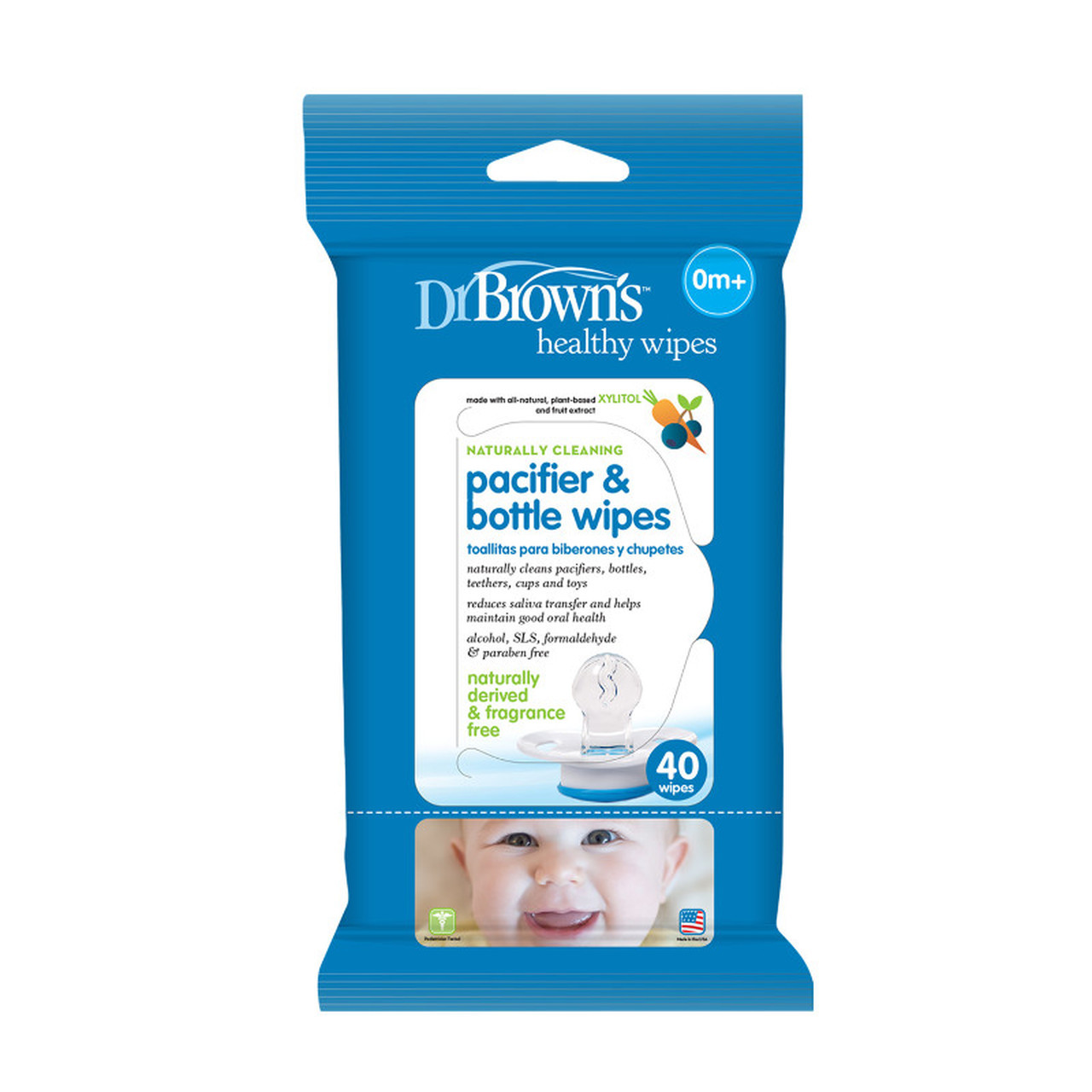 Buy Dr Brown's Pacifier & Bottle Wipes (40 Pack) at Mighty Ape NZ