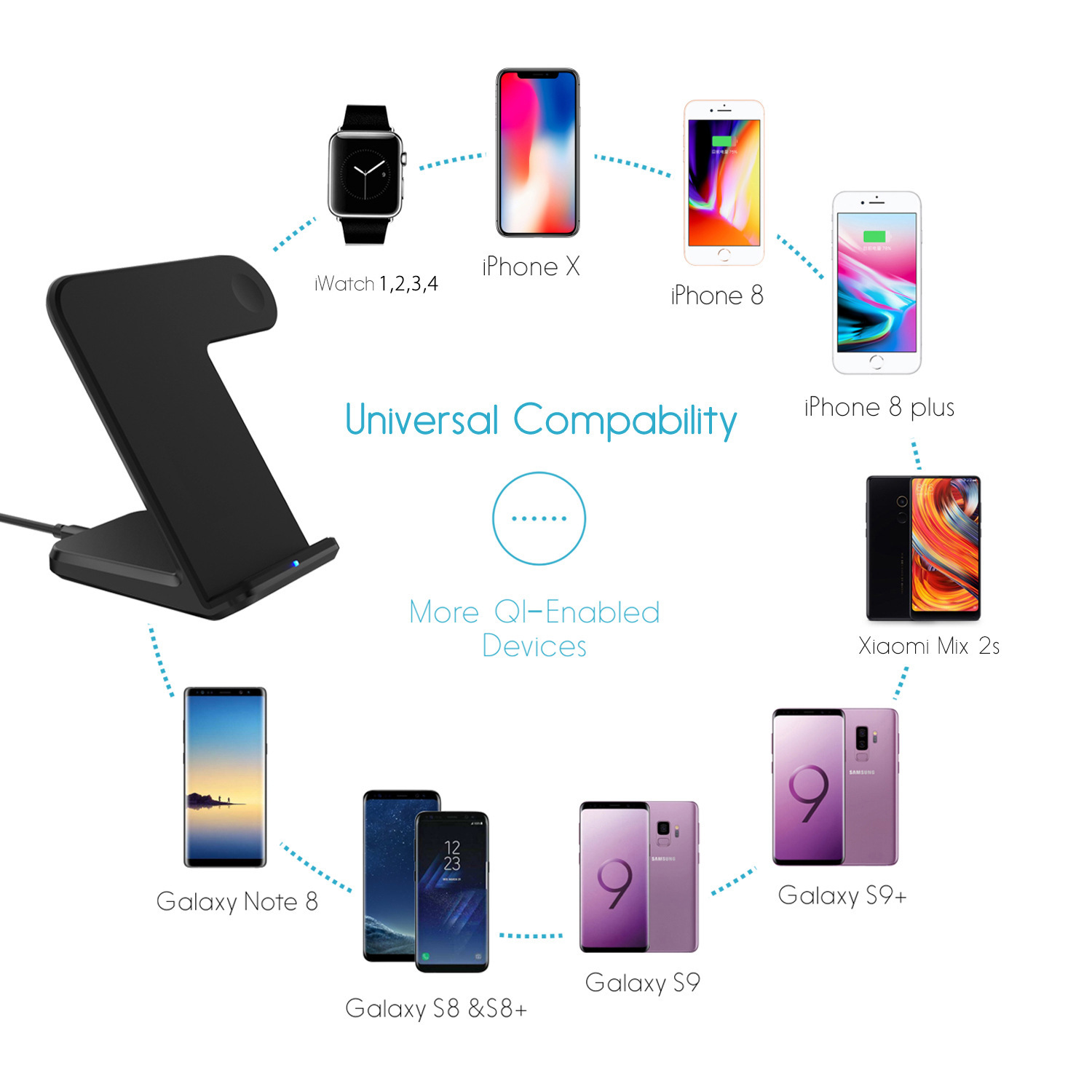 Ape Basics 2 in 1 wireless charging stand Pro image