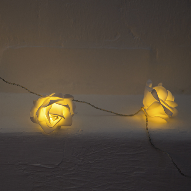 Roses String Lights Garland - White image