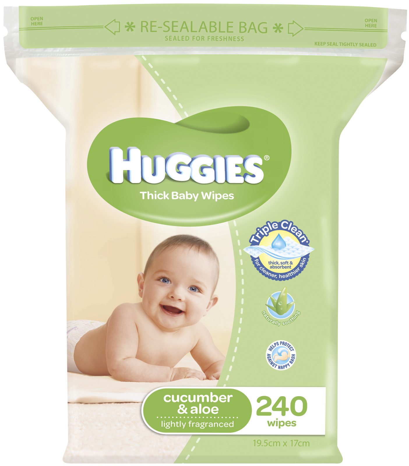 Huggies Cucumber & Aloe Wipes - Jumbo Pack (240) image