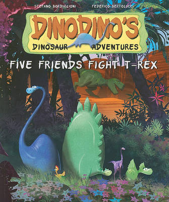 Five Friends Fight T-Rex by Stephen Bordiglioni image