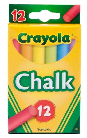 12 Coloured Chalk Sticks - Crayola