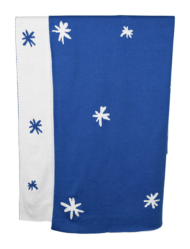 Babu: Reversible Cotton Blanket - Blue/White Stars image
