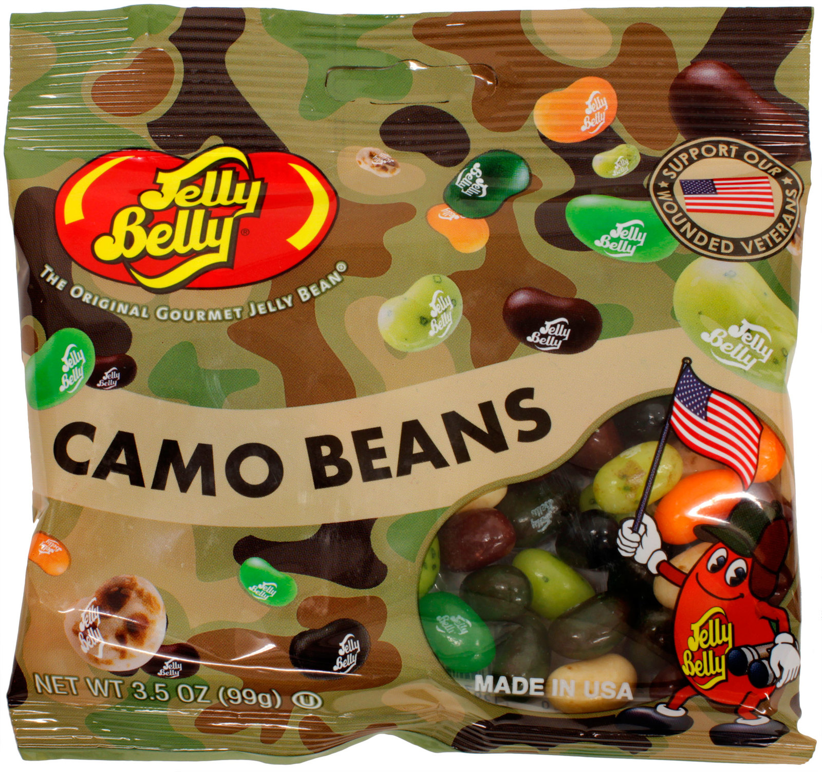 Jelly Belly Camo Beans (99gms) at Mighty Ape NZ