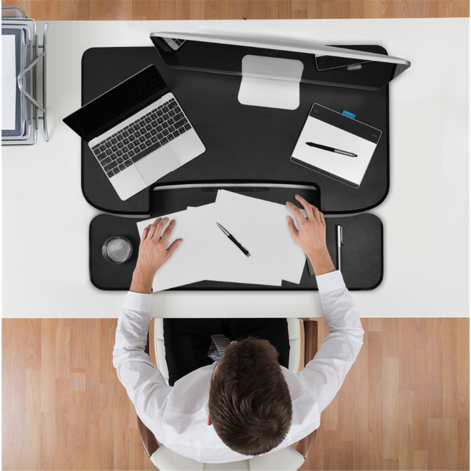 Gorilla Office: Ergonomic Deskalator Black (550x415mm) Height Adjustable Workstation image