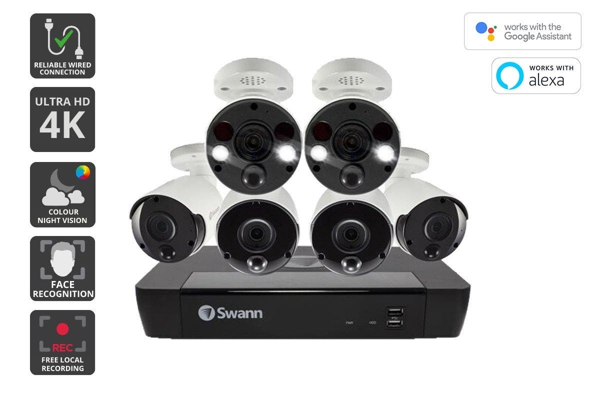 Swann 8 Channel NVR with 6 x 4K Ultra HD Heat & Motion Detection