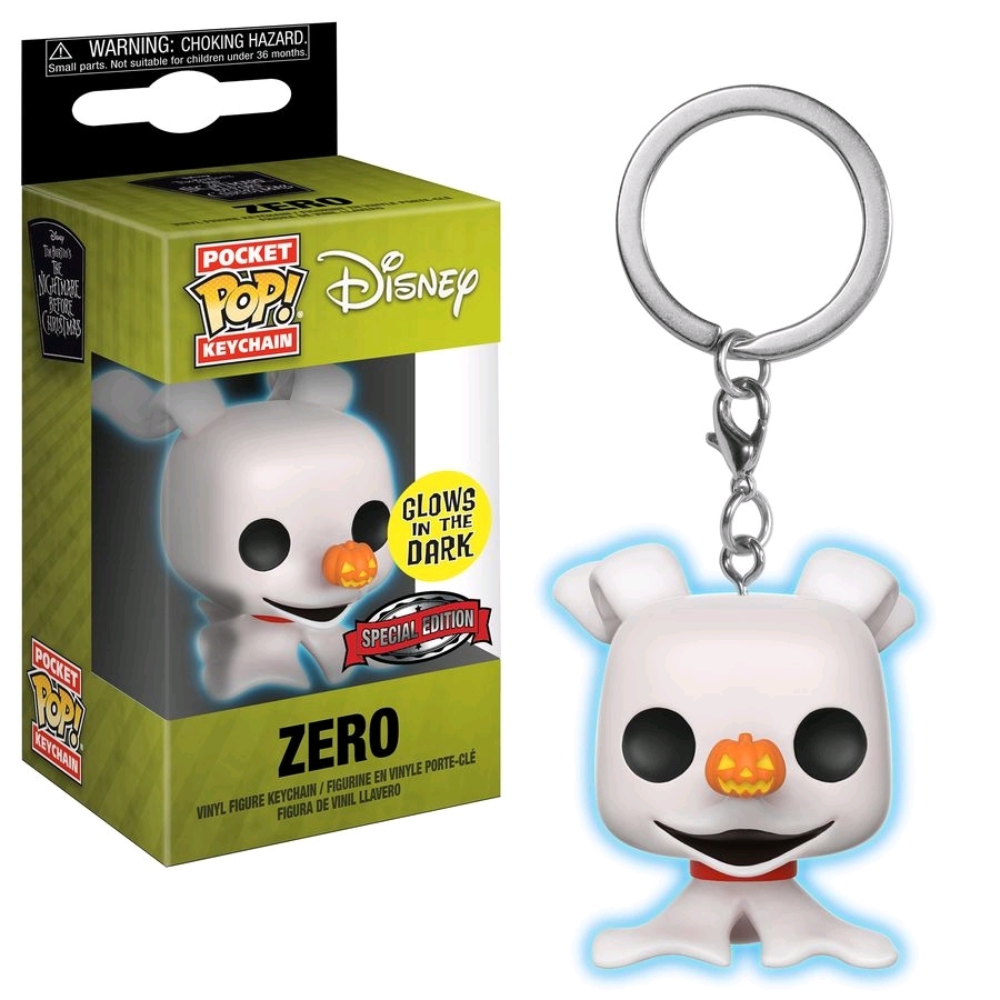 The Nightmare Before Christmas - Zero Glow Pocket Pop! Keychain image