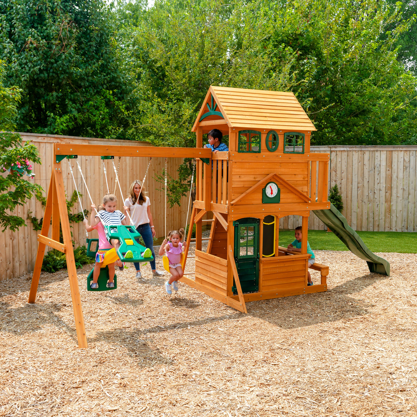 discount wooden swing sets