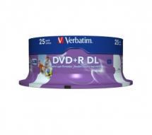 Verbatim DVD+R DL 8.5GB 25Pk White Wide IJ 8x image