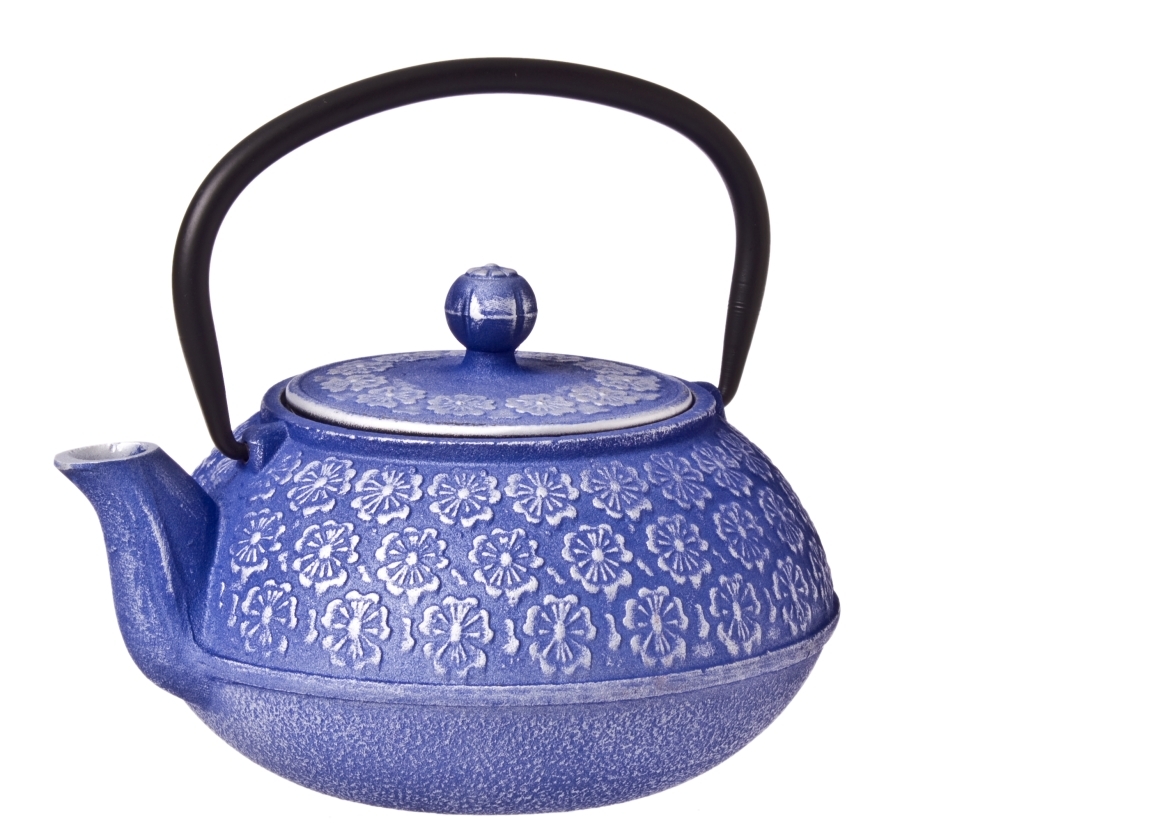 Purple Cherry Blossom Cast Iron Teapot (900ml) image