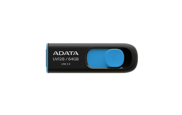 64GB ADATA UV128 Dashdrive Retractable USB 3.0 Flash Drive (Blue/Black) image