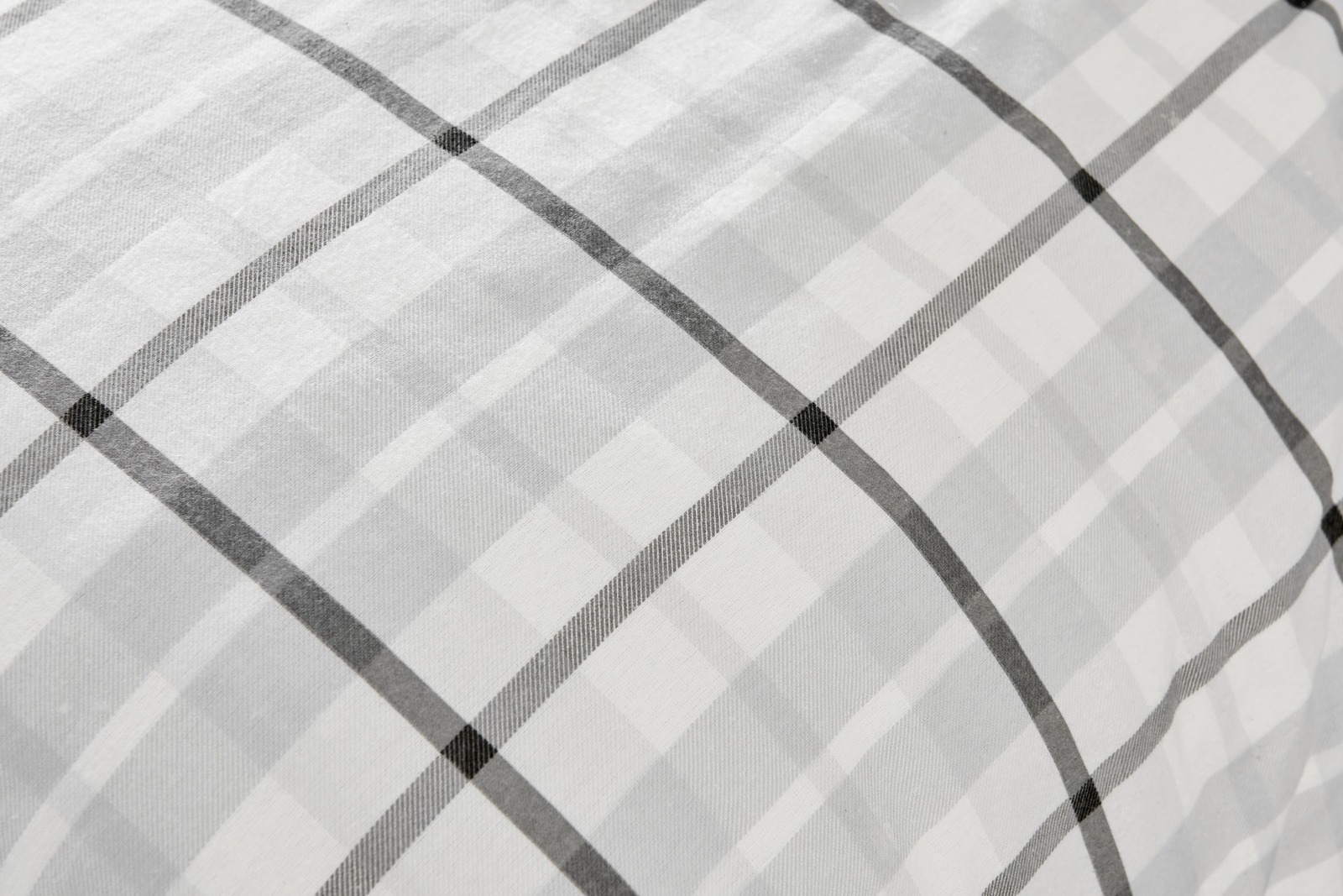 Ovela Check Print 150GSM Flannelette Quilt Cover Set (Queen, Grey) at