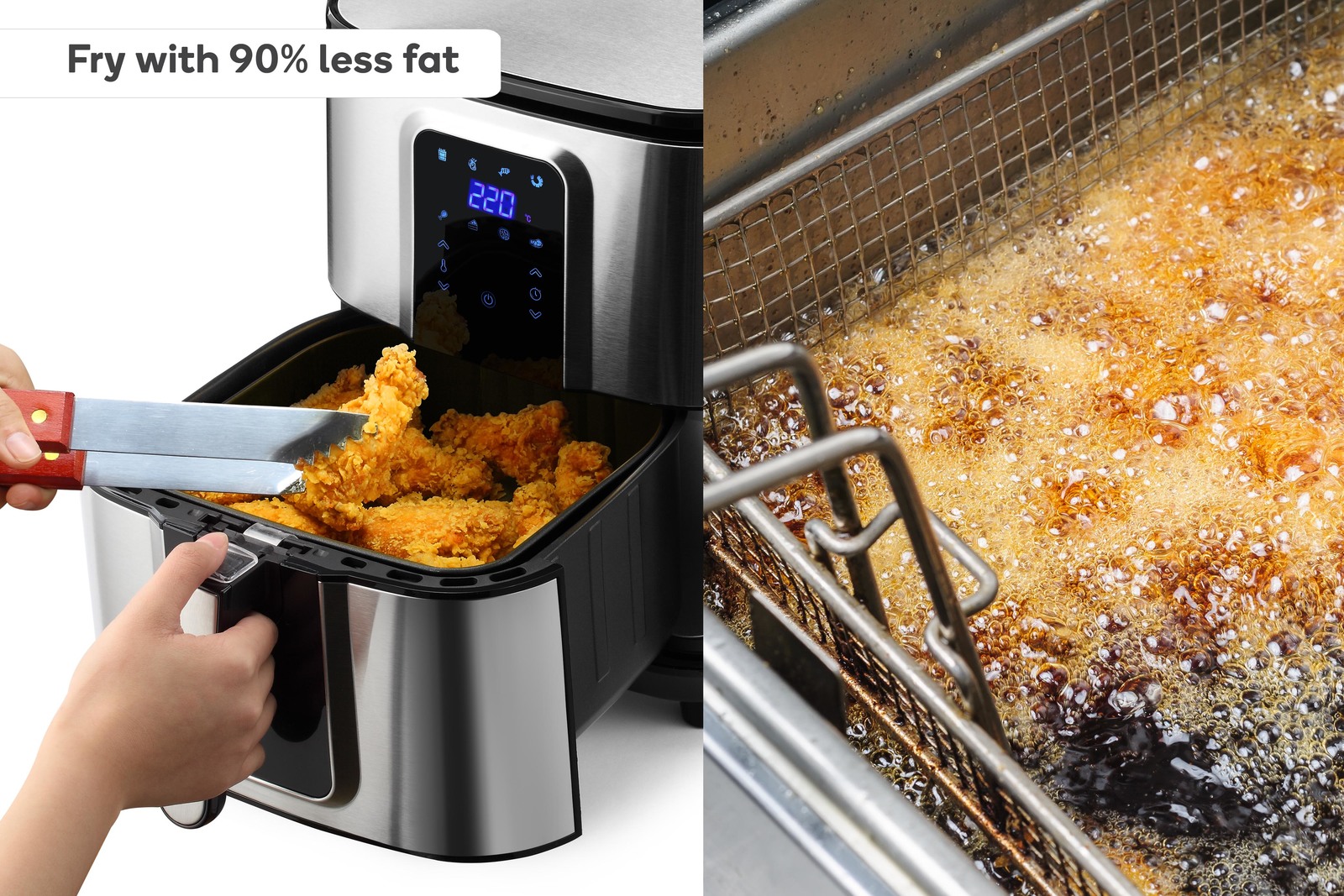 Buy Kogan 6.5L SmarterHome Stainless Steel Digital Air Fryer Oven at