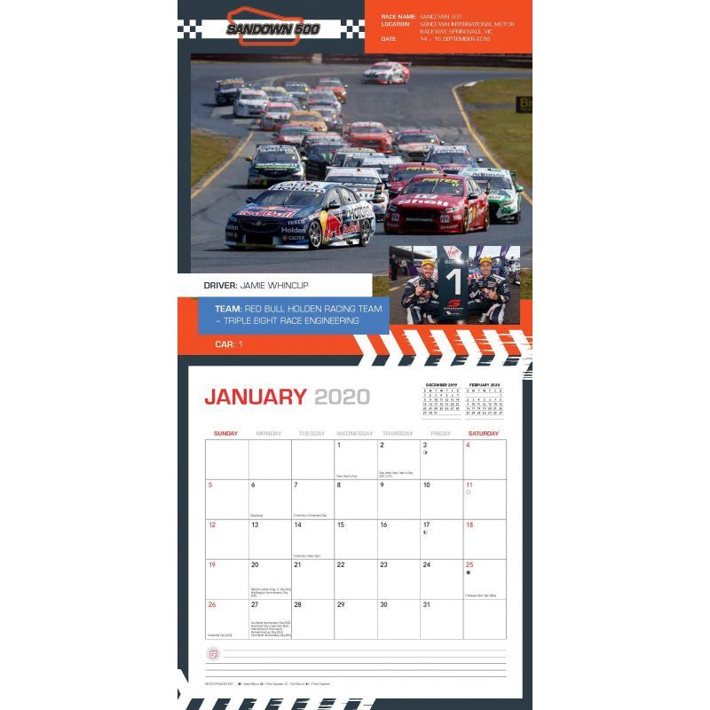 Supercars 2020 Square Wall Calendar image