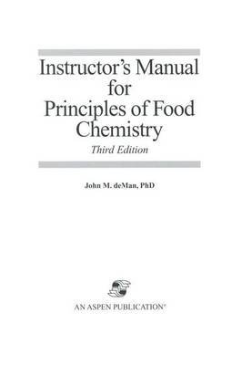 Principles of Food Chemistry by John M. DeMan image