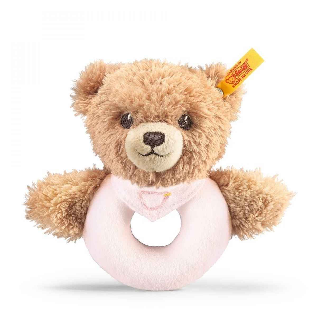 Steiff: Sleep Well Bear Grip Toy with Rattle - Pink image