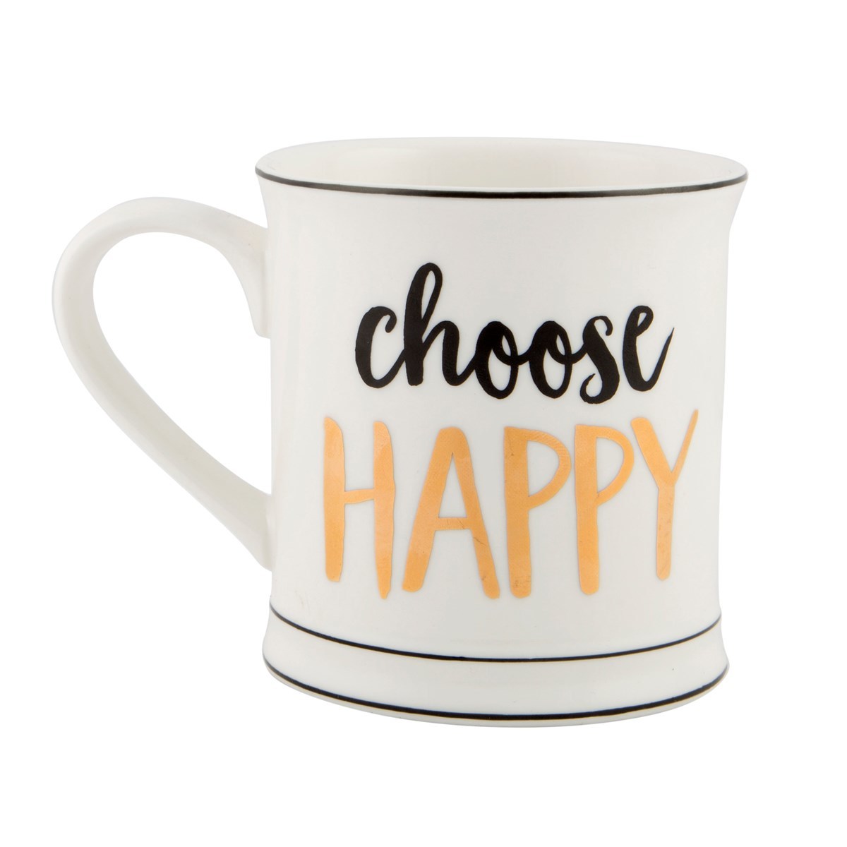 Metallic Monochrome Mug (Choose Happy)