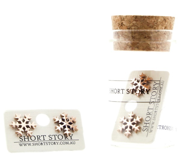 Short Story: Funky Play Earrings - Gold Snow Flake image