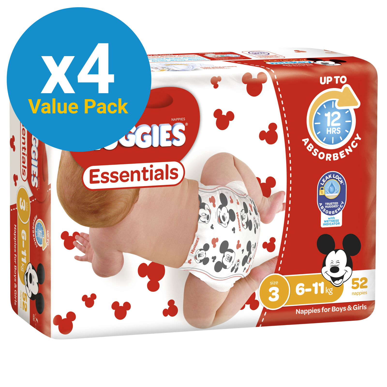 Huggies Essentials Nappies Bulk Value Box - Size 3 Crawler (208) image