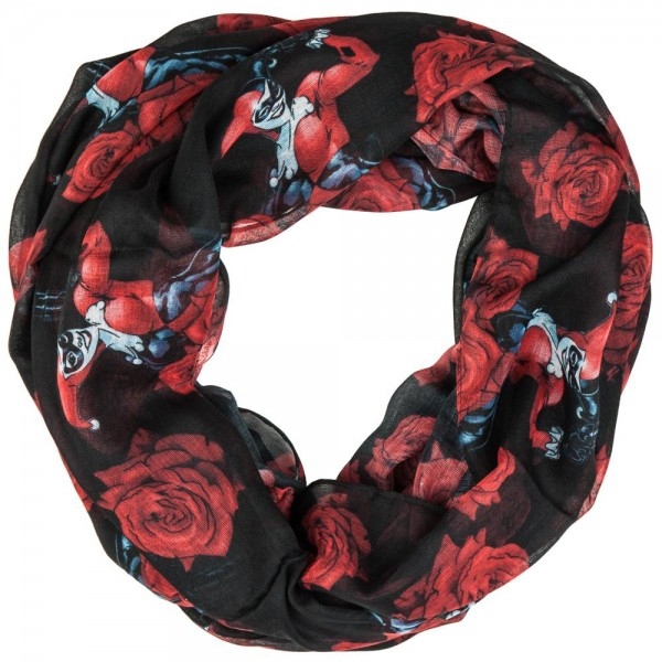 DC Comics Harley Quinn Roses Infinity Scarf