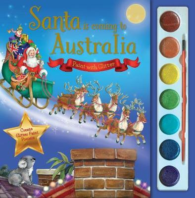 Santa is Coming to Australia Paint with Glitter image