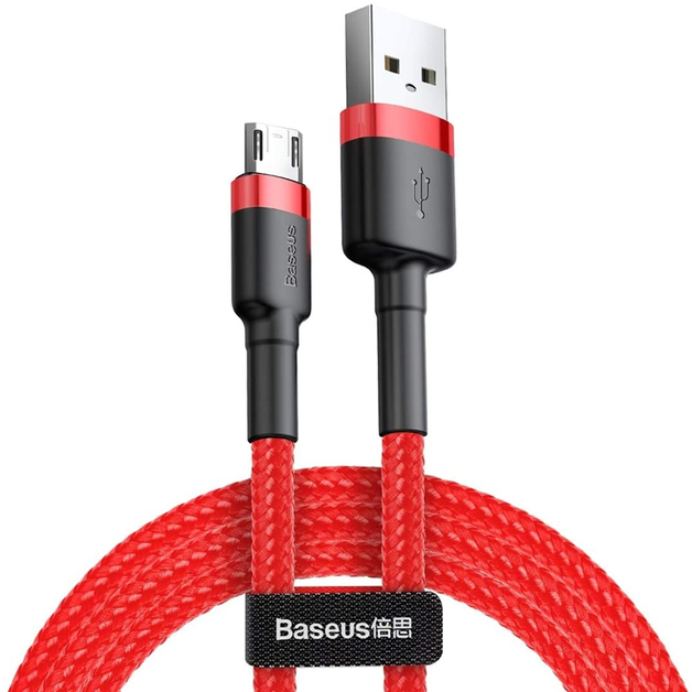 Baseus: 1.5A Cafule Double-sided Blind Plug Data Cable for Micro USB – Red (2m)
