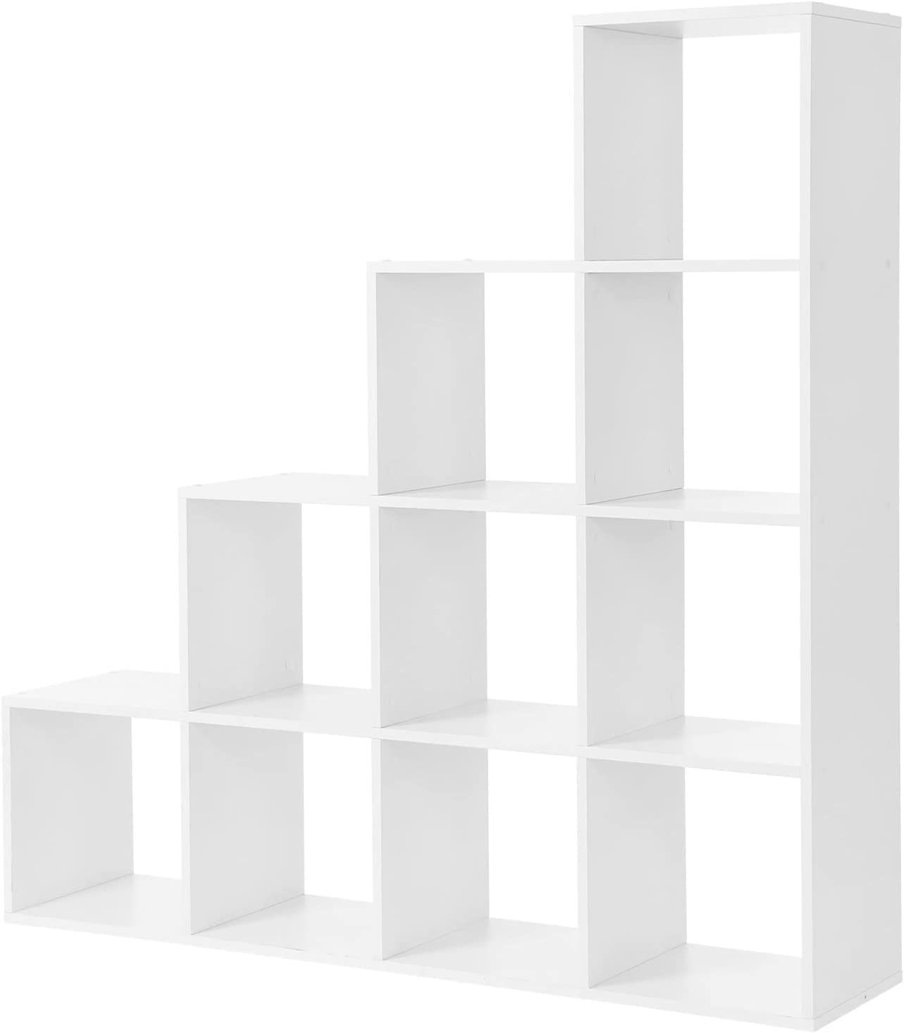 Buy VASAGLE Stair Shaped Cube Bookcase White at Mighty Ape NZ