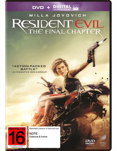 Resident Evil: The Final Chapter on DVD image