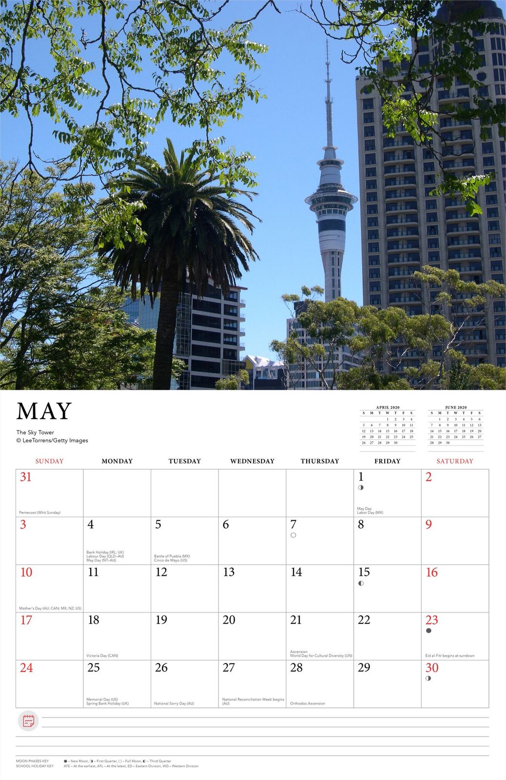 Auckland 2020 Horizontal Wall Calendar image