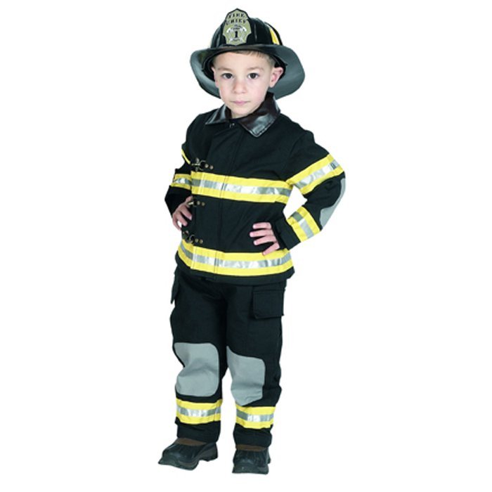 Get Real Gear Junior Fire Fighter Suit Set - Black Size 6-8