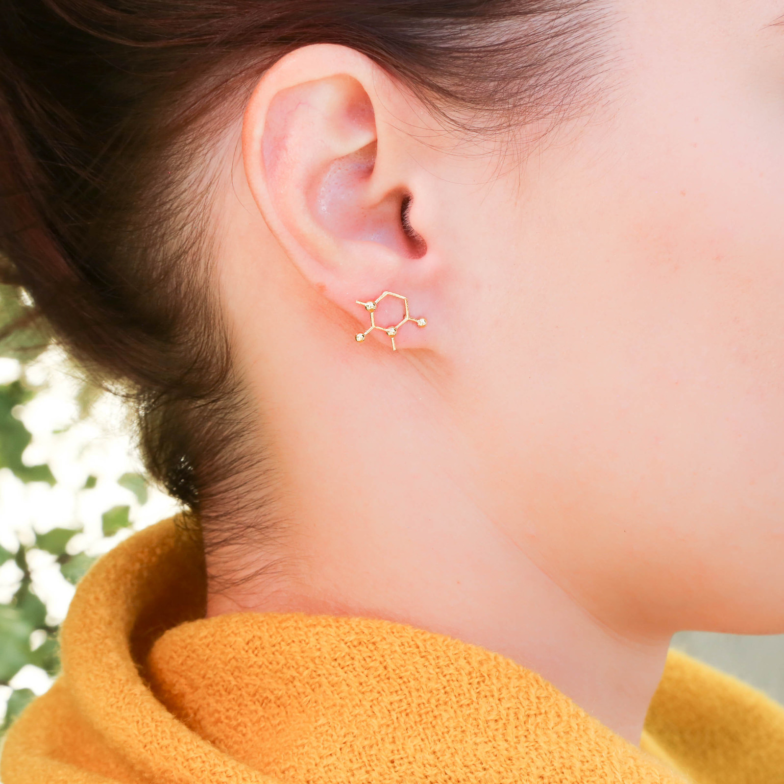 Short Story: Funky Play Earrings - Gold Molecule image