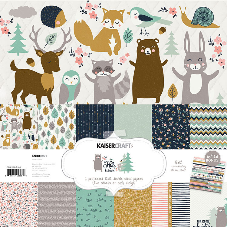 Kaisercraft: Paper Pack with Bonus Sticker Sheet - Hide & Seek