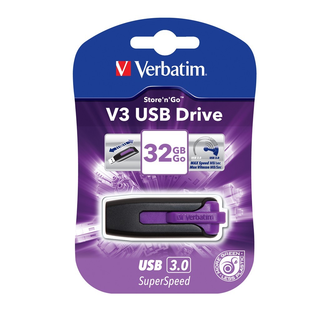 Verbatim Store'n'Go V3 USB 3.0 Drive - 32GB (Violet)