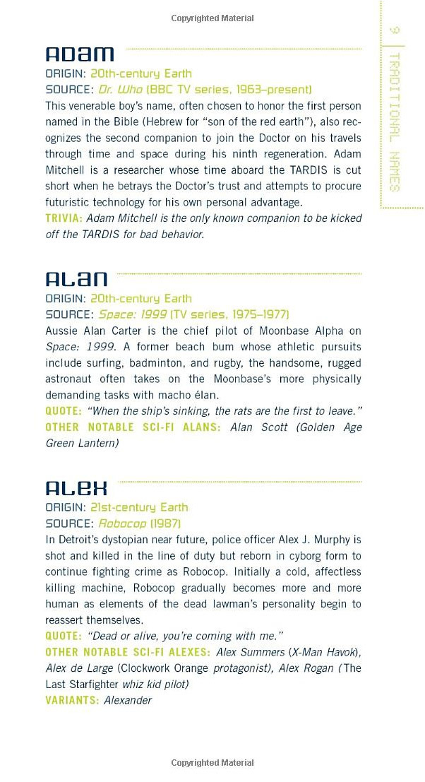 Sci-fi Baby Names by Robert Schnakenberg image