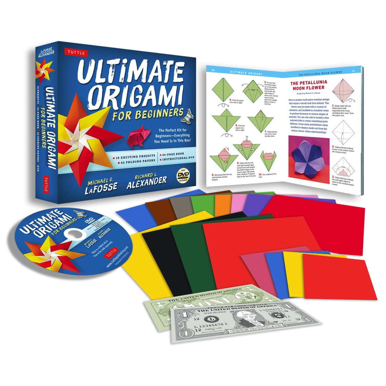 Origami for Beginners Kit: Papers, Project Book & DVD by Michael G LaFosse image