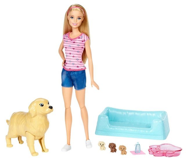 Barbie: Newborn Pups - Doll & Pet Playset