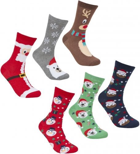 Ladies Novelty Christmas Cotton Rich Value Pack Ankle Socks - 3 Pack (Size UK 4-8) image