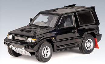 BOX AUTO ART MITSUBISHI PAJERO EVO BLACK 1:43 NEW DIE-CAST