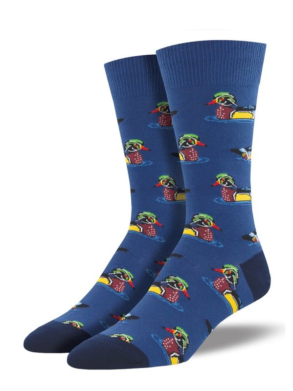 Socksmith Mens Sitting Duck Crew Socks Soft Navy Men's at Mighty