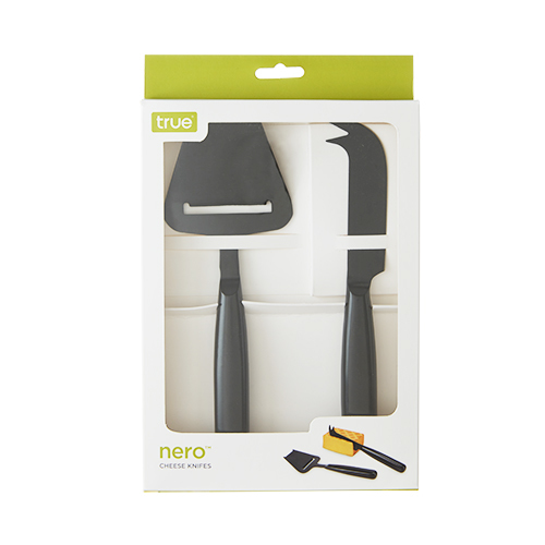 True Nero Matte Black Cheese Knives (Set of 2) at Mighty Ape NZ