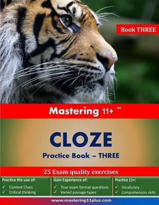 Mastering 11+ Cloze Practice Book 3: Practice book 3 by Ashkraft Educational image