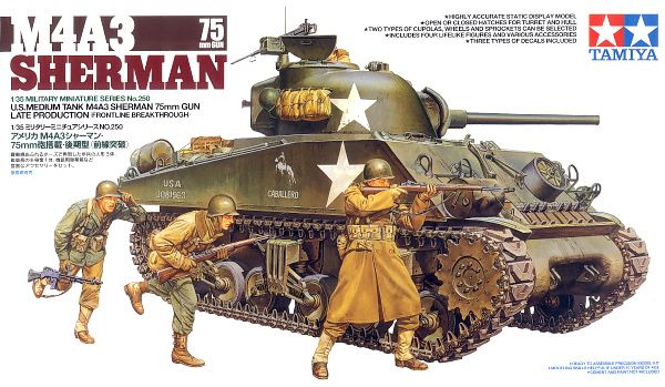 Tamiya M4A3 Sherman 75mm Front Line Breakthrough 1:35 Model Kit