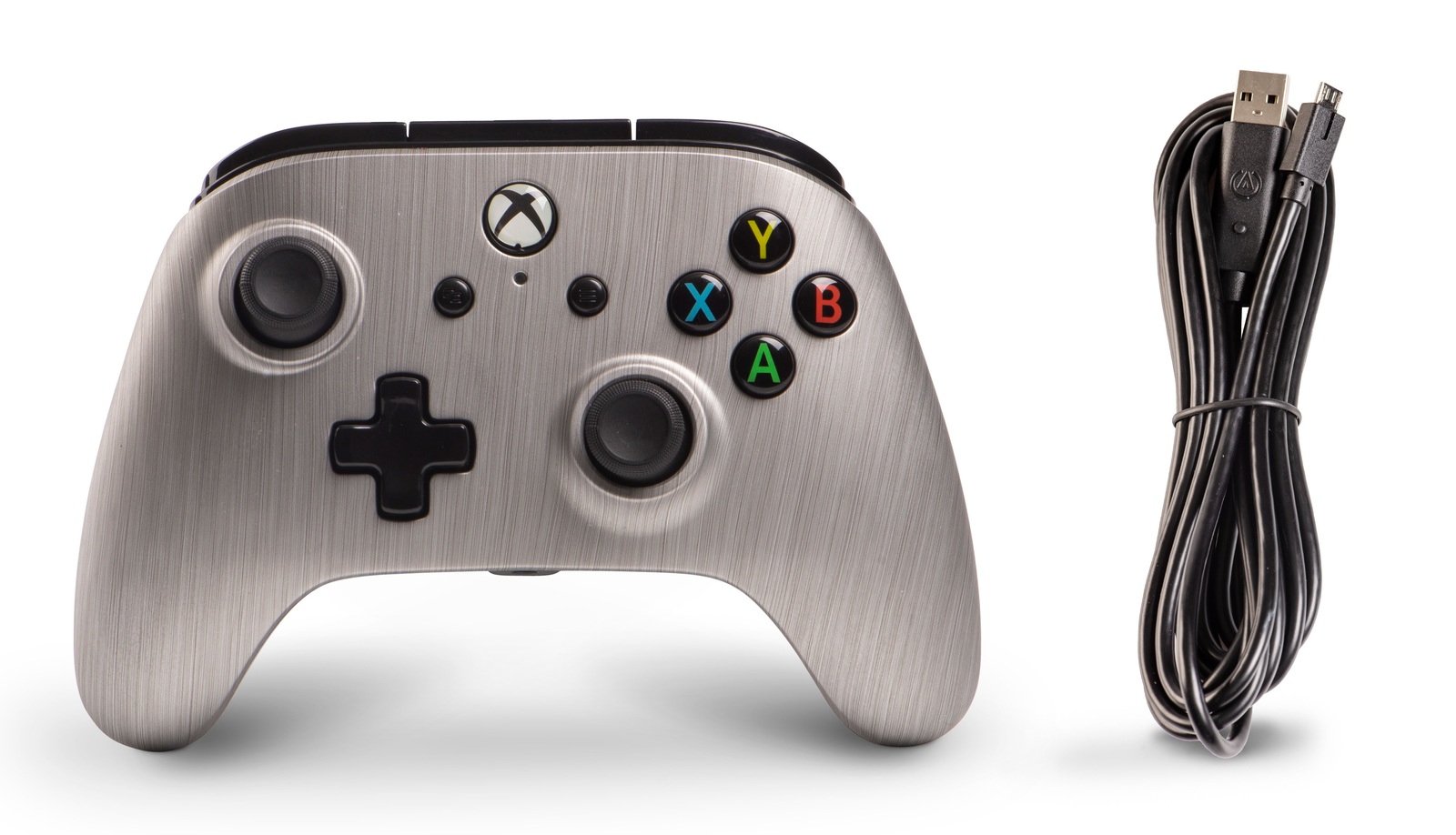 Xbox One Enhanced Wired Controller - Brushed Aluminum on Xbox One