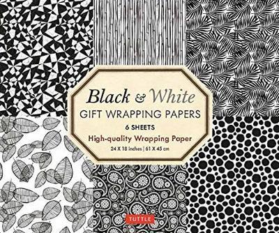Black and White Gift Wrapping Papers - 6 sheets image