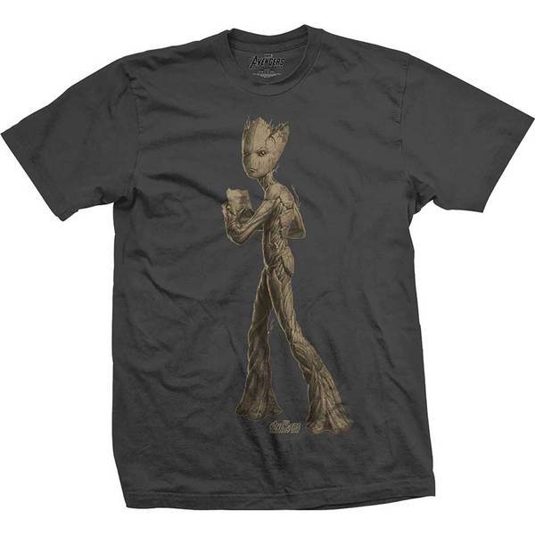 Avengers Infinity War Teen Groot Flat Mens Charc TS: XL