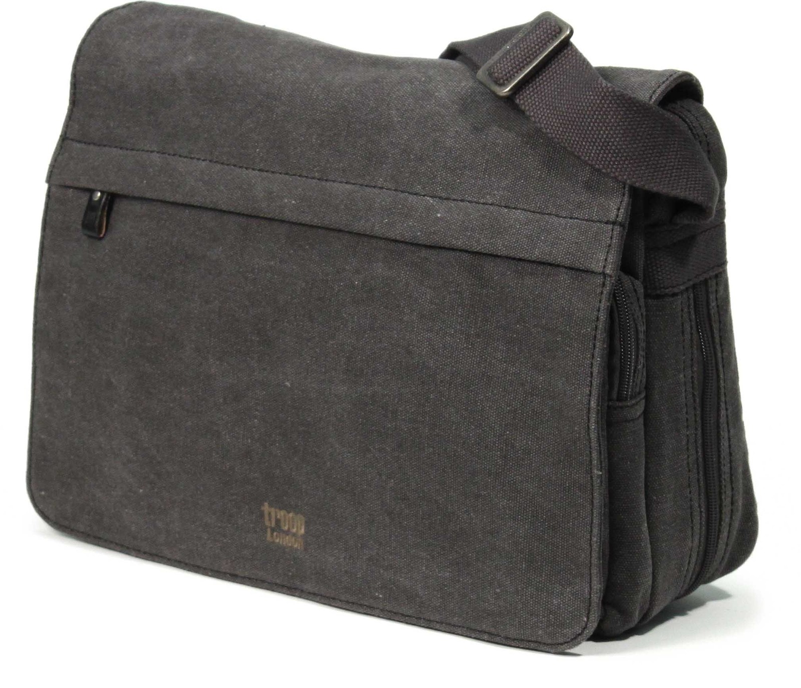 Troop London: Classic Flap Front Messenger Bag - Charcoal image